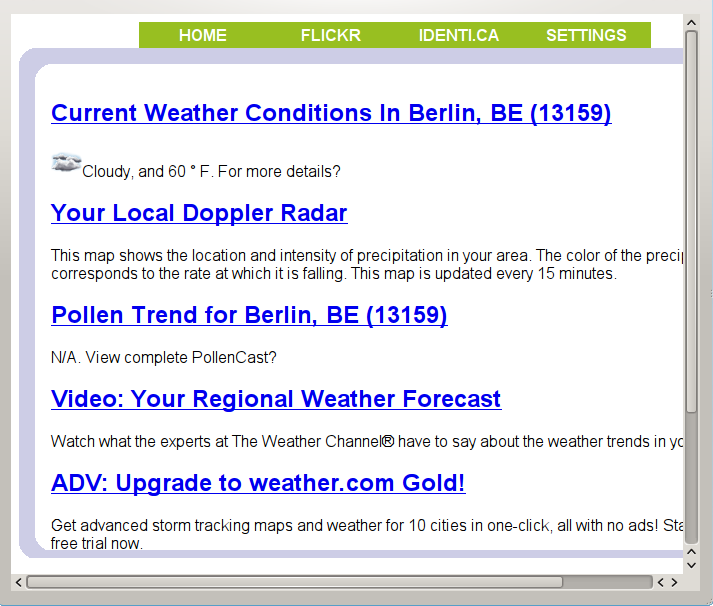 A weather application written in HTML