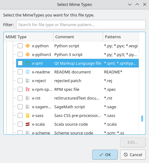 KMimeTypeChooserDialog in action