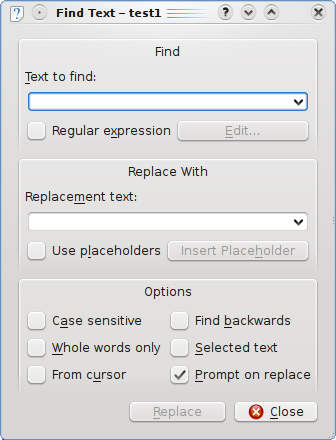 KReplaceDialog Widget