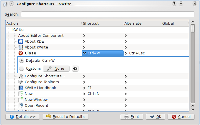 KShortcutsDialog